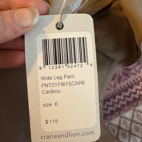 Crane & lion wide leg pant. Size 6. Caribou. NWT - Picture 5 of 5